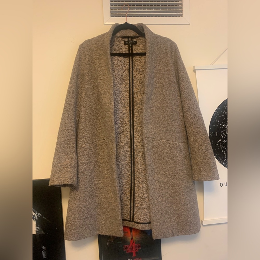 Pink-grey overcoat